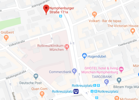 Treffpunkt: Nymphenburger Str. 171a (Stadtbibliothek im “Trafo”)